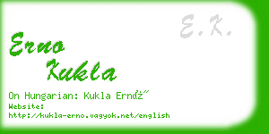 erno kukla business card